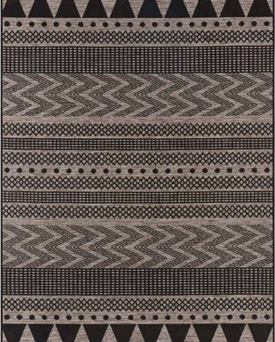 Černo-béžový venkovní koberec NORTHRUGS Sidon, 70 x 140 cm