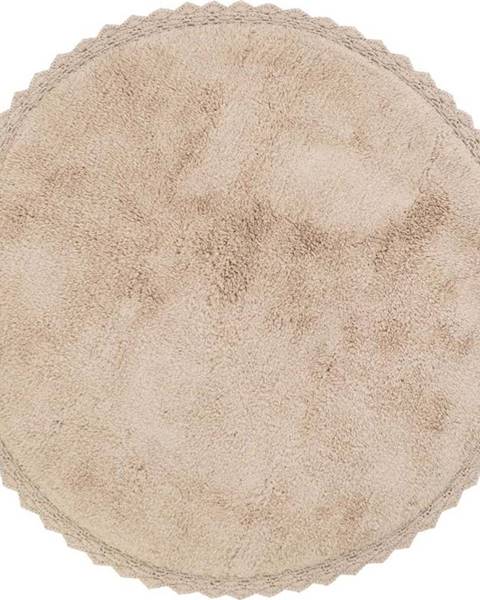 Nattiot Béžový ručně vyrobený bavlněný koberec Nattiot Perla, ø 110 cm