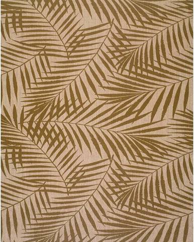 Hnědo-béžový venkovní koberec Universal Palm, 60 x 110 cm