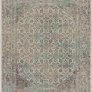 Béžovo-zelený venkovní koberec Universal Lucca, 115 x 115 cm