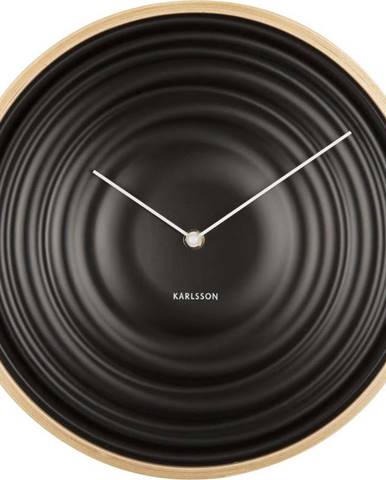 Černé nástěnné hodiny Karlsson Ribble, ø 31 cm