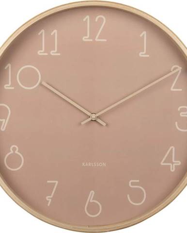 Růžové nástěnné hodiny Karlsson Sencillo, ø 40 cm
