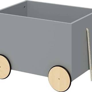 Šedý pojízdný box na hračky BELLAMY Lotta