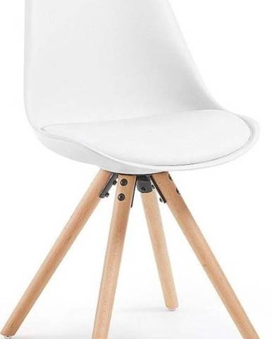 Bílá židle s bukovými nohami Bonami Essentials Lumos