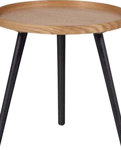 Odkládací stolek s deskou v jasanovém dekoru WOOOD Mesa, ø 45 cm