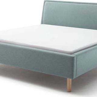 Modrá čalouněná dvoulůžková postel s úložným prostorem s roštem 180x200 cm Frieda – Meise Möbel