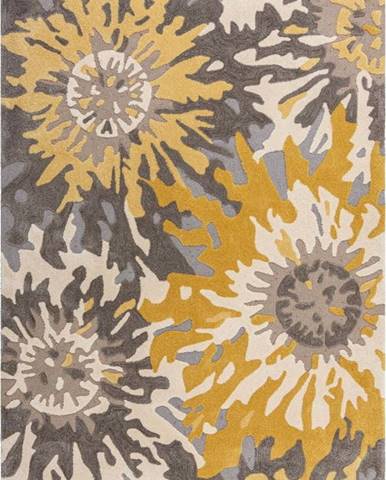 Šedo-žlutý koberec Flair Rugs Soft Floral, 120 x 170 cm