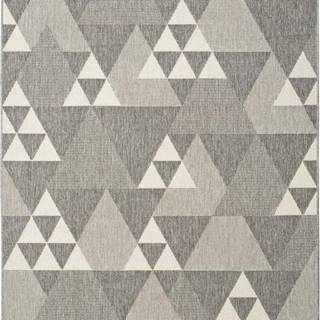 Šedý venkovní koberec Universal Clhoe Triangles, 160 x 230 cm
