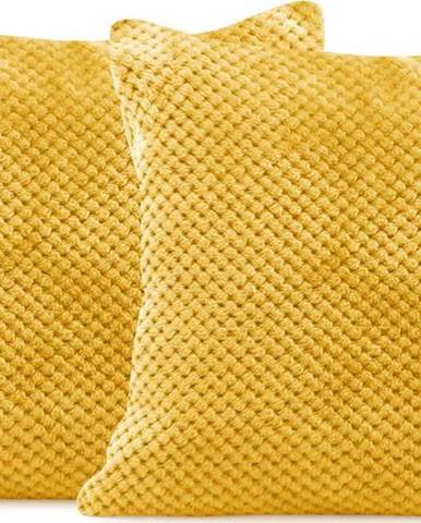 Sada 2 hořčicově žlutých dekorativních povlaků na polštář z mikrovlákna DecoKing Henry, 45 x 45 cm
