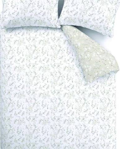 Bílo-béžové povlečení z egyptské bavlny Bianca Akari, 200 x 200 cm