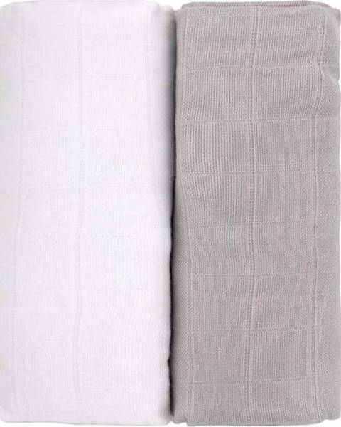 T-Tomi Sada 2 bavlněných osušek v bílé a šedé barvě T-TOMI Tetra, 90 x 100 cm