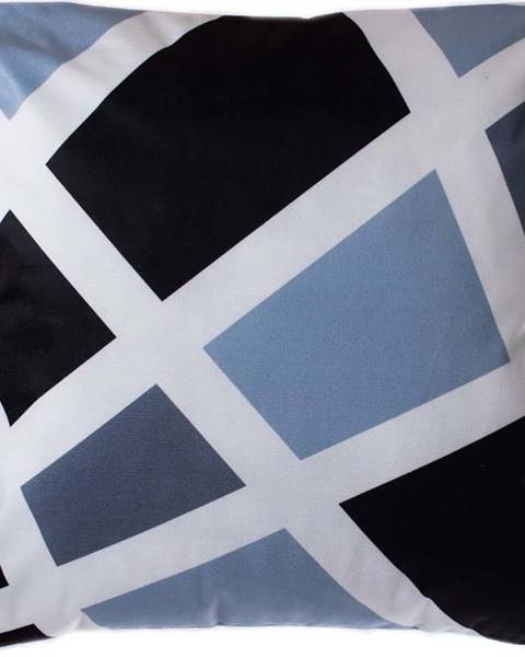 JAHU collections Modro-šedý polštář JAHU Geometry Grid, 45 x 45 cm