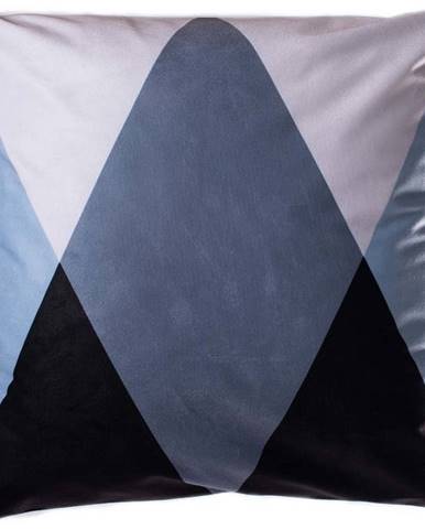 Modro-šedý polštář JAHU Geometry Triangle, 45 x 45 cm