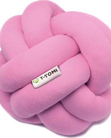 Růžový bavlněný pletený míč T-TOMI, ø 20 cm