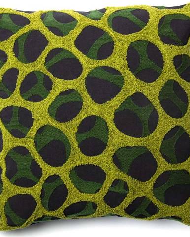 Černo-zelený povlak na polštář Kave Home Adila, 45 x 45 cm