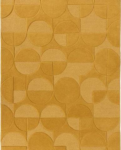 Žlutý vlněný koberec Flair Rugs Gigi, 120 x 170 cm