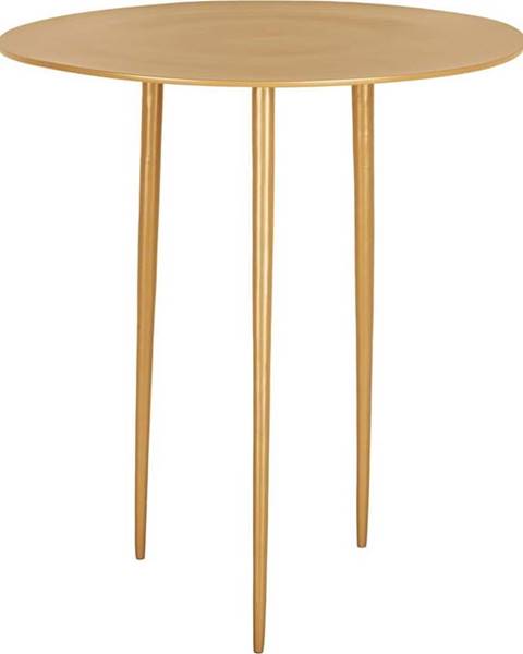 Leitmotiv Hořčicově žlutý kovový odkládací stolek Leitmotiv Supreme, ø 37 cm