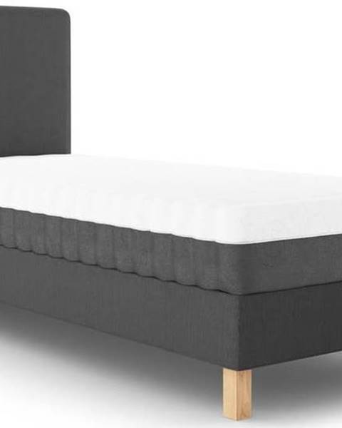 Mazzini Sofas Tmavě šedá jednolůžková postel Mazzini Beds Lotus, 90 x 200 cm
