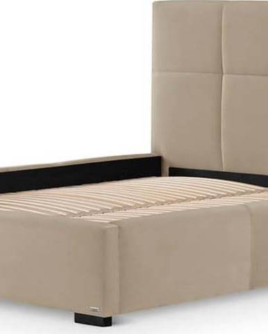 Béžová dvoulůžková postel s roštem a úložným prostorem Guy Laroche Home Fascination, 140 x 200 cm