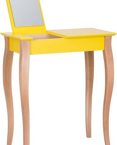 Žlutý toaletní stolek se zrcadlem Ragaba Dressing Table, délka 65 cm