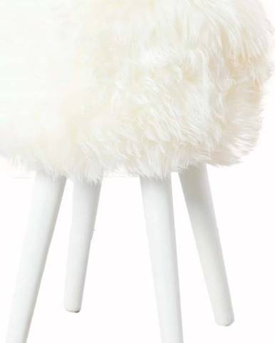 Stolička s bílým sedákem z ovčí kožešiny Native Natural White, ⌀ 30 cm
