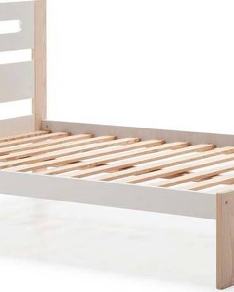 Bílá dvoulůžková postel Marckeric Keisly, 140 x 190 cm
