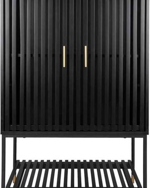 Leitmotiv Černá komoda z borovicového dřeva Leitmotiv Marve, 75 x 120 cm