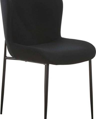 Černá čalouněná židle se sametovým povrchem Westwing Collection Tess