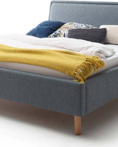 Šedá čalouněná dvoulůžková postel s úložným prostorem s roštem 140x200 cm Frieda – Meise Möbel