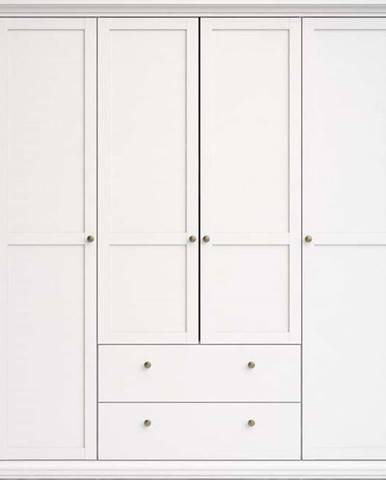 Bílá šatní skříň Tvilum Paris, 181 x 201 cm