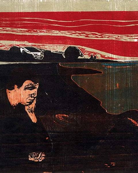 Fedkolor Reprodukce obrazu Edvard Munch - Evening Melancholy I, 30 x 30 cm