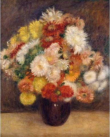Reprodukce obrazu Auguste Renoir - Bouquet of Chrysanthemums, 55 x 70 cm