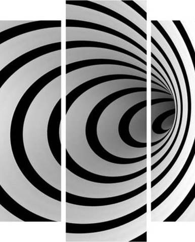 Vícedílný černo-bílý obraz 3D Art Illusion, 102 x 60 cm