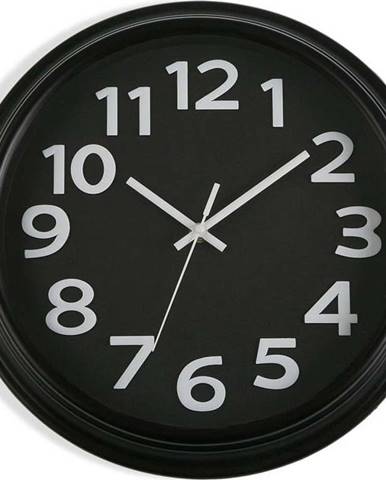 Černé nástěnné hodiny Versa In Time, ⌀ 32,7 cm