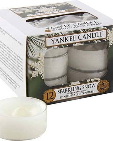 Sada 12 vonných svíček Yankee Candle Jiskřivý Sníh, doba hoření 4 hodiny