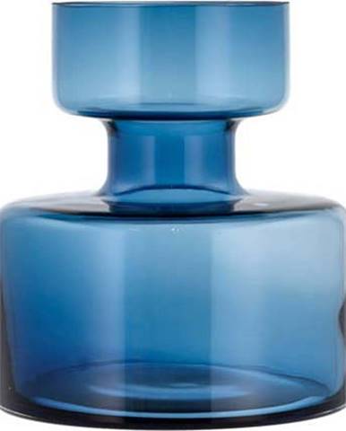 Tmavě modrá skleněná váza Lyngby Glas Tubular, výška 20 cm