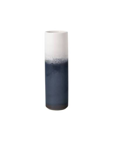 Modro-bílá kameninová váza Villeroy & Boch Like Lave, výška 25 cm