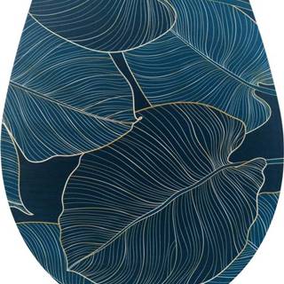 Modré záchodové prkénko se snadným zavíráním Wenko Big Leaves, 38 x 45 cm