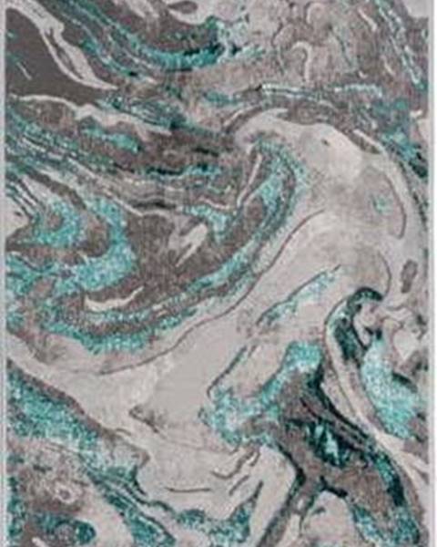 Šedo-modrý běhoun Flair Rugs Marbled, 80 x 300 cm