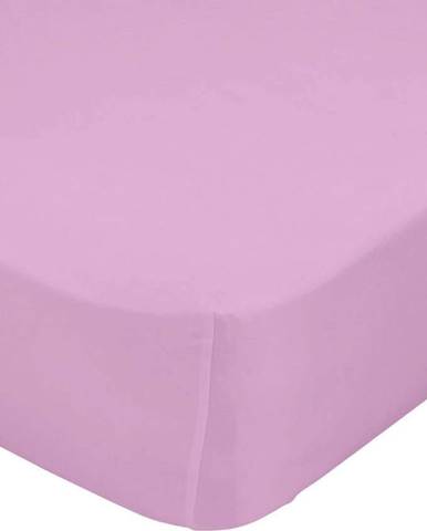 Růžové elastické prostěradlo z čisté bavlny , 70 x 140 cm