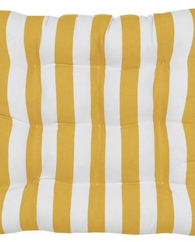 Žluto-bílý bavlněný podsedák Westwing Collection Timon, 40 x 40 cm