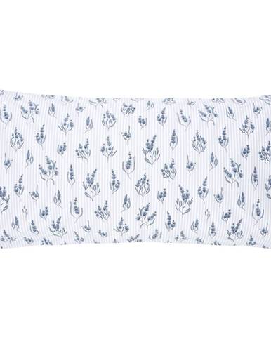 Bílo-modrý bavlněný dekorativní povlak na polštář Westwing Collection, 40 x 80 cm