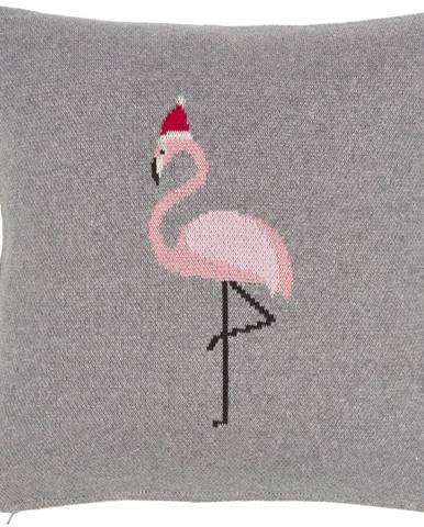 Šedý bavlněný dekorativní povlak na polštář Westwing Collection Flamingo, 40 x 40 cm