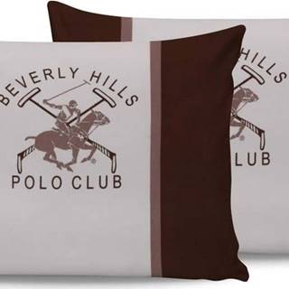 Sada 2 bavlněných povlaků na polštářky Polo Club Brown, 50 x 70 cm