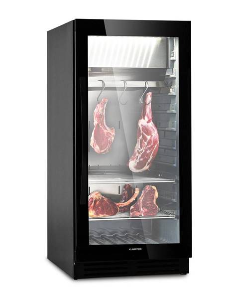 Klarstein Klarstein SteakhoPro 233 Onyx, chladnička na zrání masa, 1 zóna, 233 litrů, 1–25 °C, dotykový displej, panoramatické okno