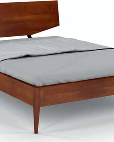 Tmavě hnědá dvoulůžková postel z bukového dřeva Skandica Sund, 180 x 200 cm