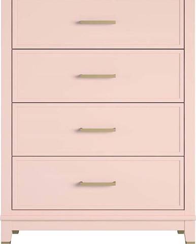 Růžová komoda CosmoLiving by Cosmopolitan Westerleigh, 75 x 106 cm