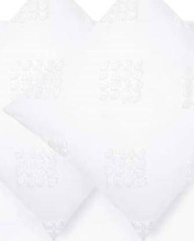 Bílé povlečení na dvoulůžko z bavlněného perkálu Westwing Collection Fia, 200 x 200 cm