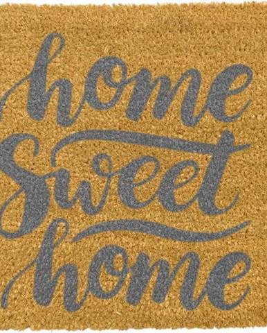 Rohožka z přírodního kokosového vlákna Artsy Doormats Home Sweet Home Grey, 40 x 60 cm