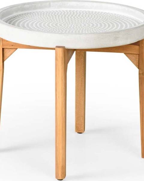 Bonami Selection Zahradní stolek s šedou betovonou deskou Bonami Selection Bari, ø 55 cm